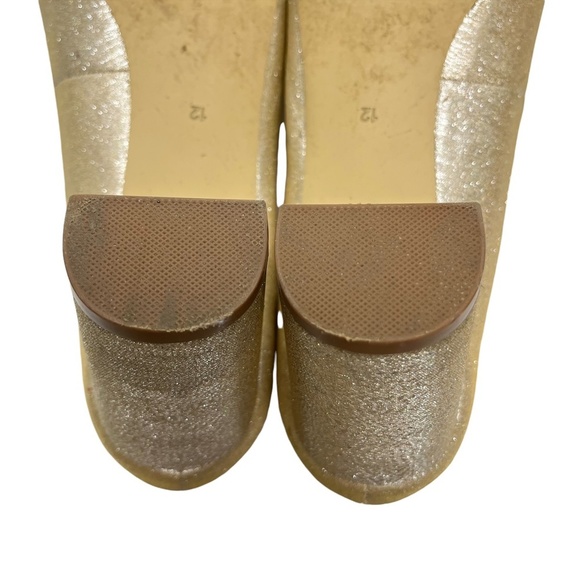 BADGLEY MISCHKA AMERICAN GLAMOUR Champagne Golden Chunky High Heels Shoes sz 12 - Picture 16 of 16